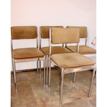 krzesła chromowane retro z tkaniną